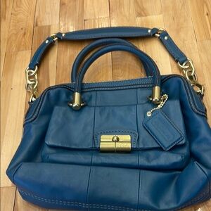 Coach Blue Leather Handbag BNWT with dust bag new